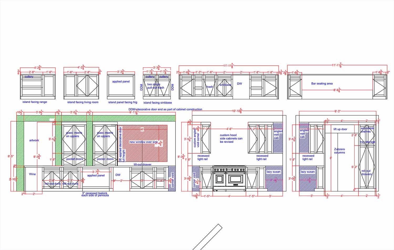 Ridge Snowmass kitchen elevations